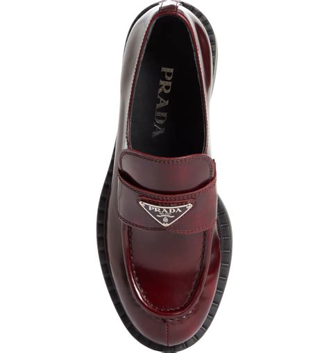 Prada triangle logo loafer women